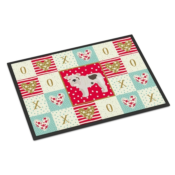 Carolines Treasures 24 x 36 in. English Bulldog No.2 Love Indoor or Outdoor Mat CK5831JMAT - main
